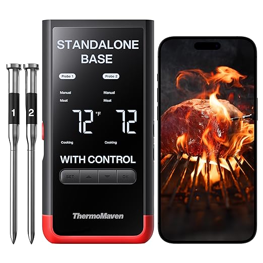 ThermoMaven Smart Bluetooth Wireless Meat Thermometer: Standalone Base, WiFi Unlimited Range