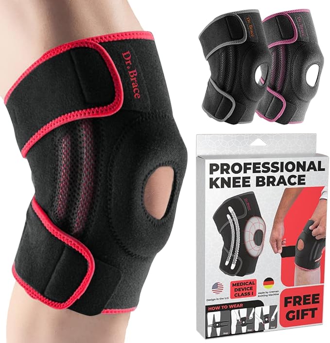 DR. BRACE ELITE Knee Brace with Side Stabilizers & Patella Gel Pads for Maximum Knee Pain Support and knee recovery for men and women