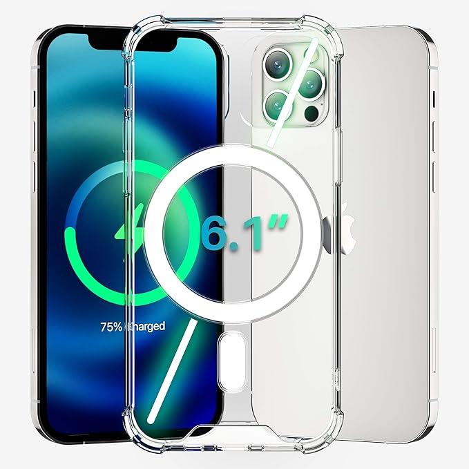 rooCASE Clear Case for iPhone 12/12 Pro, Magsafe Compatible, 6.1 Inch